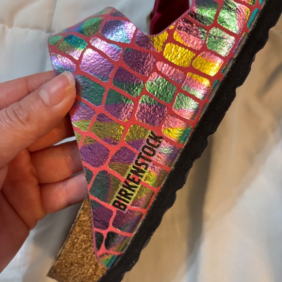 Birkenstock Pink Multicolor Buckle Slide Sandals Women’s Size 37 - Picture 8 of 10